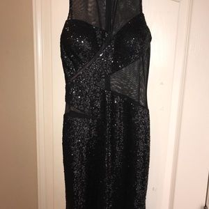 Black sequin prom dress